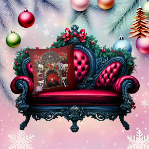 Little fairy and the cute fawn. cushion