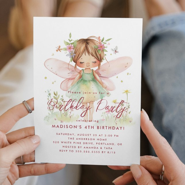 Little Fairy Ballerina Pink Birthday Party  Invitation (Creator Uploaded)