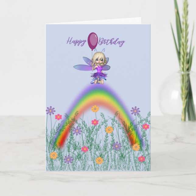 Little Fairy Birthday Wish for Child. Card (Front)