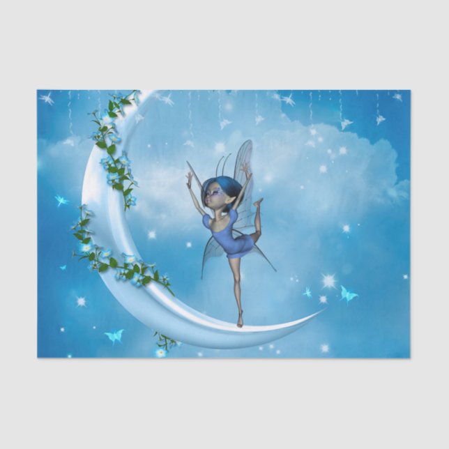 Little fairy dancing on the moon tissue paper (Front)