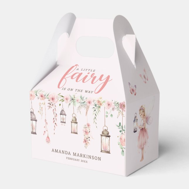 Little Fairy Enchanted Pink Baby Shower Favour Box (Front Side)