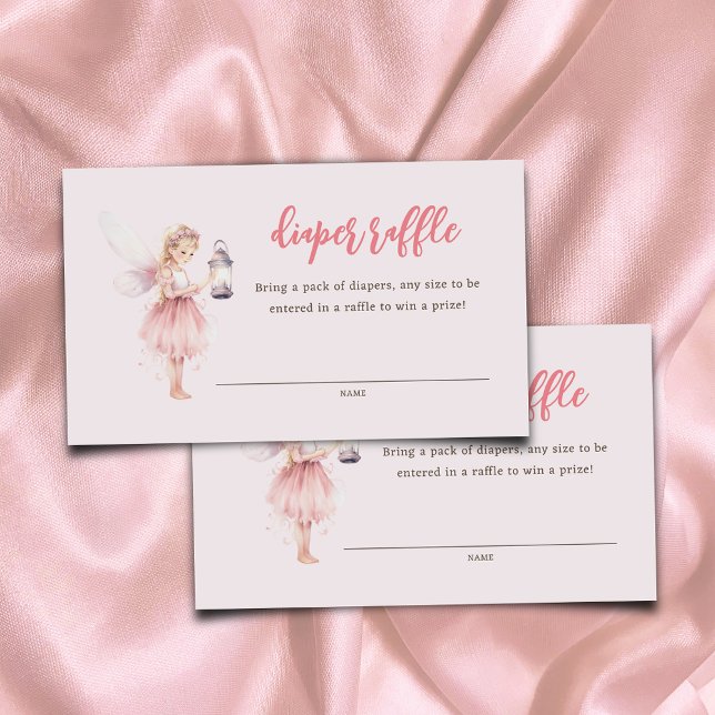 Little Fairy Enchanted Pink Diaper Raffle Enclosure Card (Creator Uploaded)