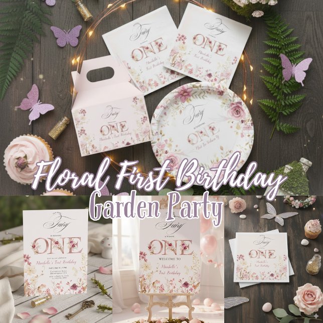 Little Fairy Floral Garden First Birthday  Favour Box (Creator Uploaded)