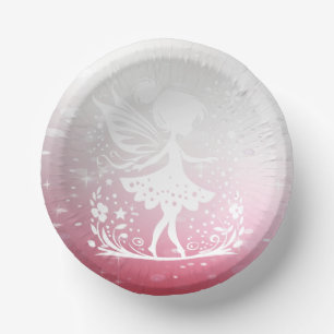 Little Fairy Floral Paper Bowl Plate