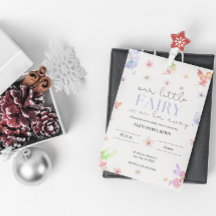  Little Fairy flowers budget baby shower invt