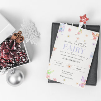  Little Fairy flowers budget baby shower invt