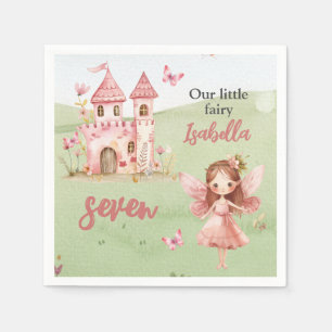 Little Fairy Pink Castle Butterfly Any Age Napkin