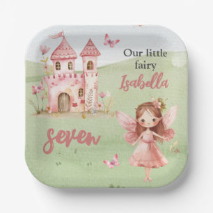 Little Fairy Pink Castle Butterfly Any Age Paper Plate