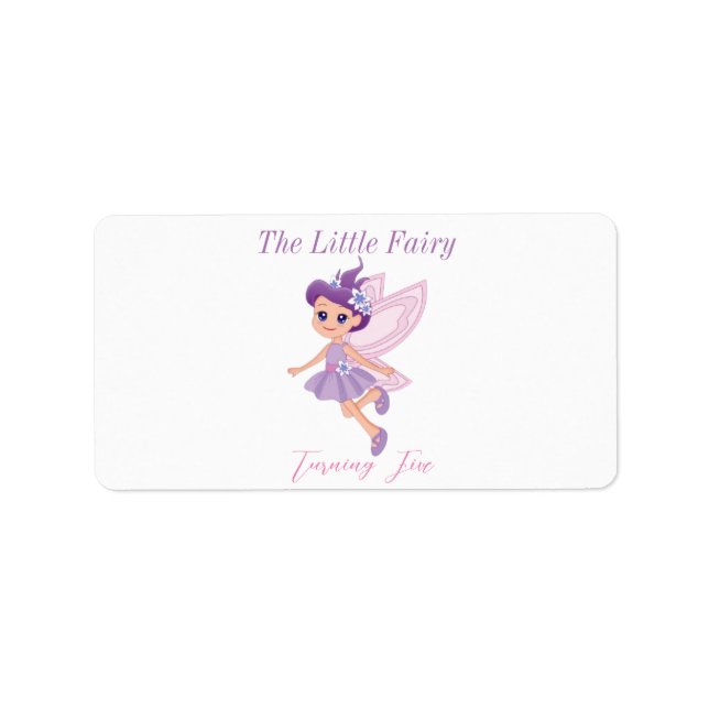 Little Fairy Pink Cute birthday party invitation Label (Front)