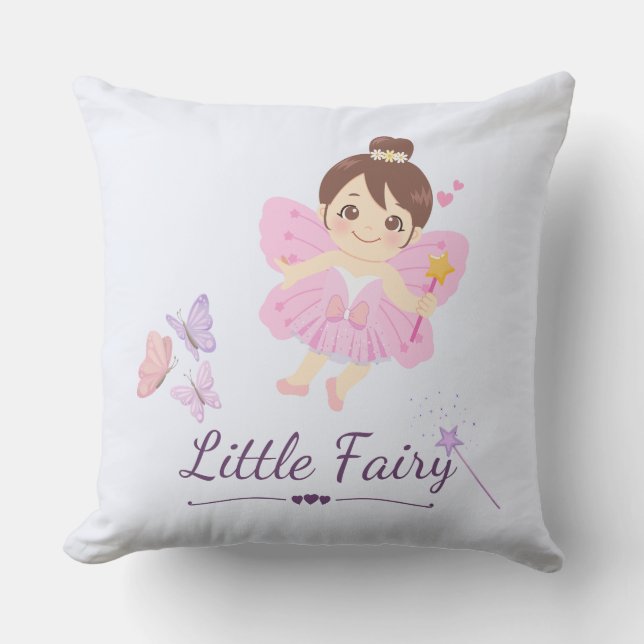 Little Fairy Throw Pillow  (Front)