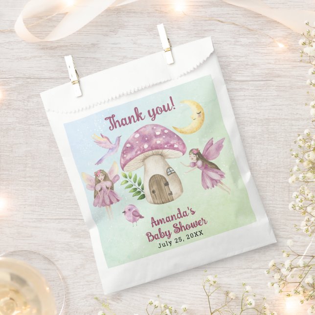 Little Fairy Whimsical Baby Shower Thank you Favour Bag (Clipped)