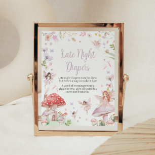 Little Fairy Whimsical Late Night Diapers Poster