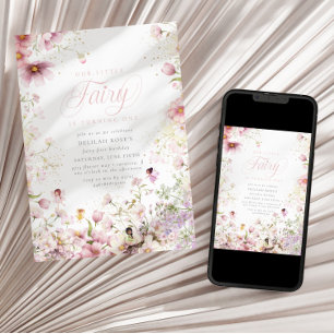 Little Fairy Whimsical Magical 1st Birthday Invitation
