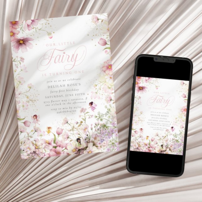 Little Fairy Whimsical Magical 1st Birthday  Invitation (Creator Uploaded)