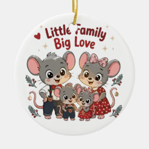 Little Family Big Love Cute Mouse Ceramic Ornament