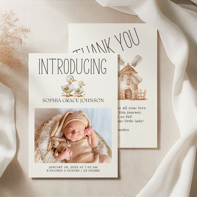 Little Farm Nursery Animals Baby Announcement (Creator Uploaded)