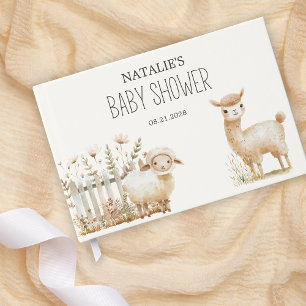 Little Farm Nursery Animals Baby Shower Guest Book