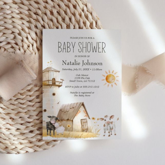 Little Farm Nursery Animals Baby Shower Invitation (Creator Uploaded)