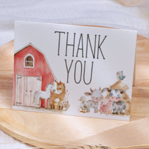 Little Farm Nursery Animals Baby Shower Thank You