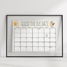 Little Farm Nursery Baby Shower Guess Date Sign
