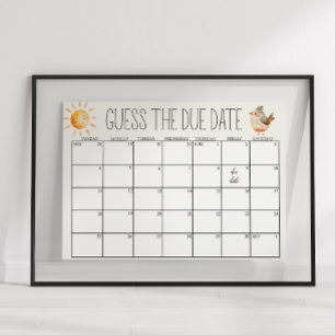 Little Farm Nursery Baby Shower Guess Date Sign