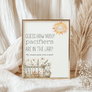 Little Farm Nursery Baby Shower Guess Game Sign