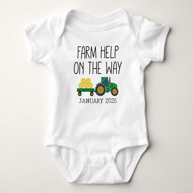 Little Farmer - Farm Help on the Way Baby Bodysuit (Front)
