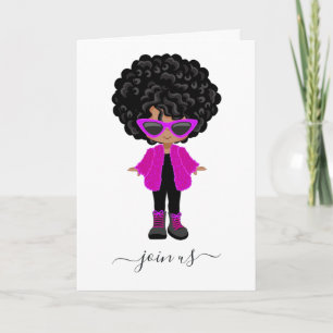 Little Fashion Black Girl Party Invitation