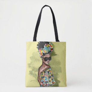 Little Fashionista Bell Bottom African Print Slay Tote Bag
