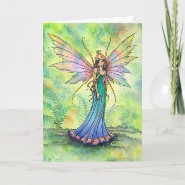 Little Fern Fairy Fantasy Art by Molly Harrison Card (Front)