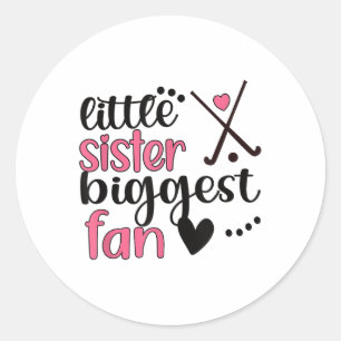 Little Field Hockey Sister Biggest Fan Classic Round Sticker