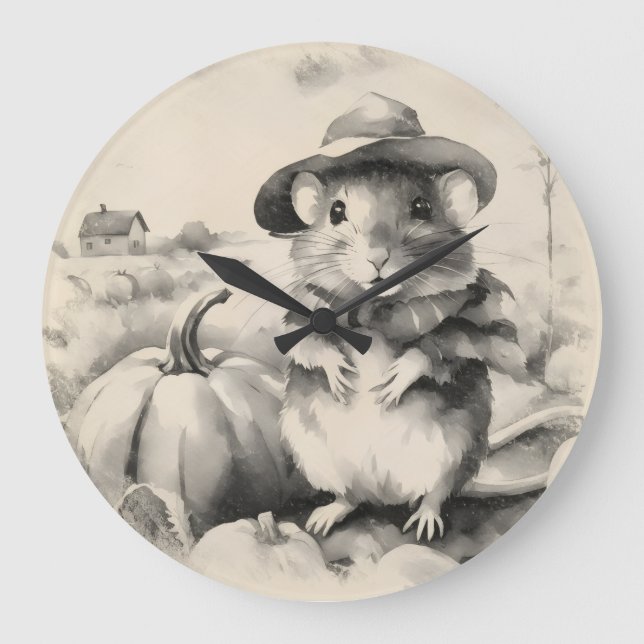 Little field mouse farming  large clock (Front)