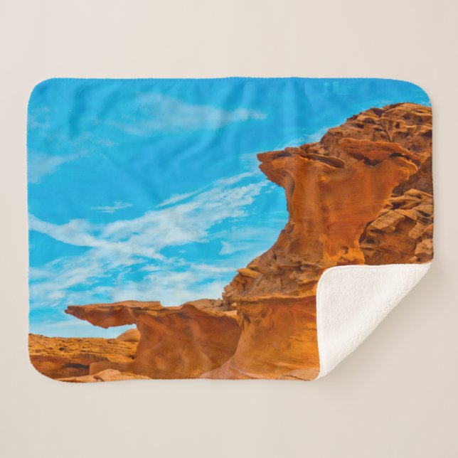 Little Finland Red Rock Sculptures Sherpa Blanket (Front (Horizontal))