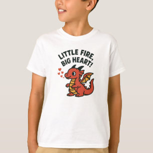 Little Fire Big Heart Cute Red Dragon Graphic T-Shirt