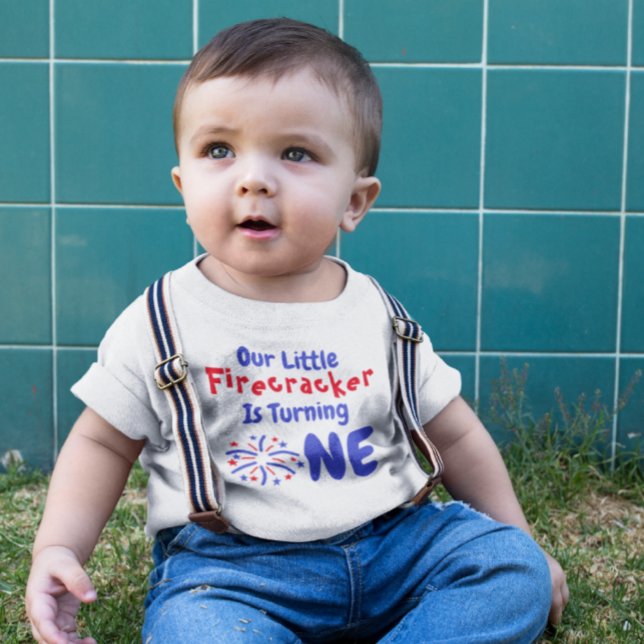 Little Firecracker 1st Birthday Baby T-Shirt (Creator Uploaded)