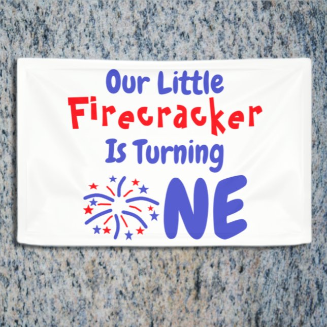 Little Firecracker 1st Birthday Banner (Creator Uploaded)