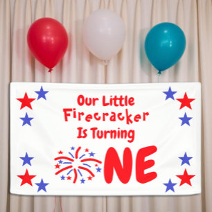 Little Firecracker 1st Birthday Banner