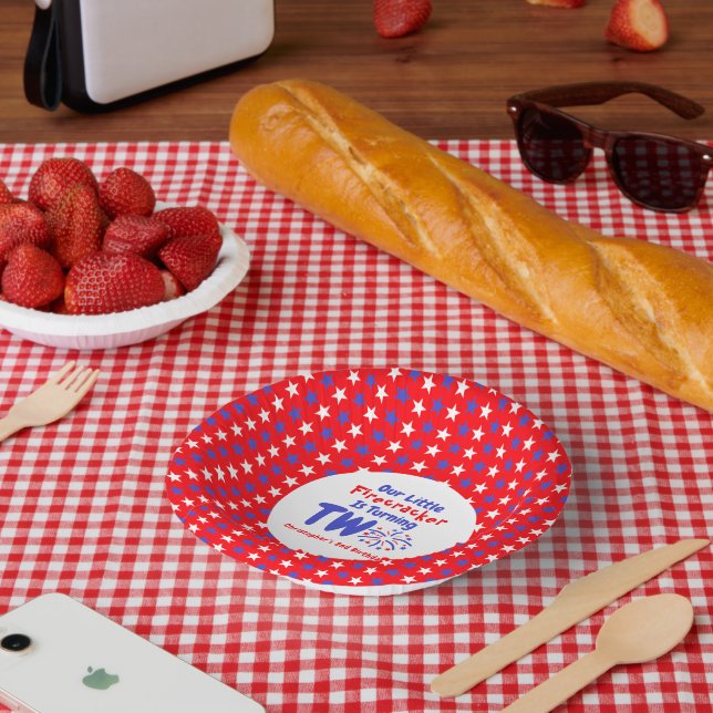 Little Firecracker 2nd Birthday Paper Plate (Picnic)