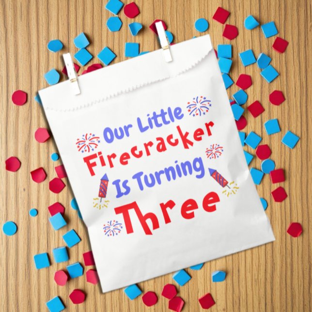 Little Firecracker 3rd Birthday Favour Bag (Creator Uploaded)