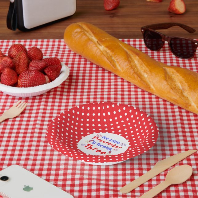 Little Firecracker 3rd Birthday Paper Plate (Picnic)