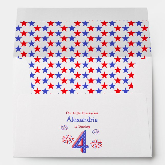 Little Firecracker 4th Birthday Envelope (Back (Bottom))