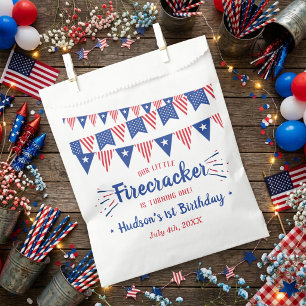 Little Firecracker 4th Of July 1st Birthday Favour Bag