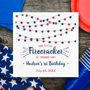 Little Firecracker 4th Of July 1st Birthday Napkin
