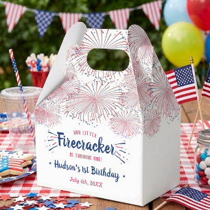 Little Firecracker 4th Of July 1st Birthday Party Favour Box