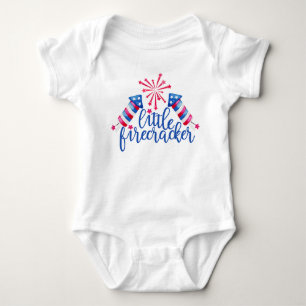 Little Firecracker 4th of July Baby Bodysuit 