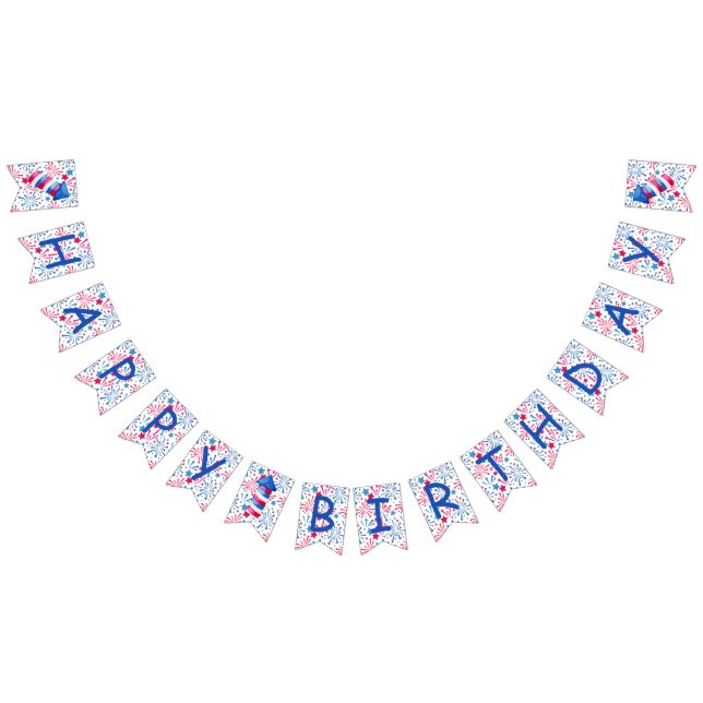 Little Firecracker 4th of July Birthday Party  Bunting (All)