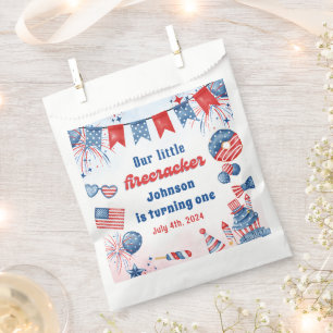 Little Firecracker 4th of July Summer Birthday Favour Bag
