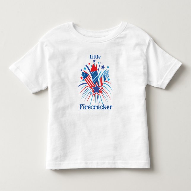 Little Firecracker 4th of July Toddler T-Shirt (Front)