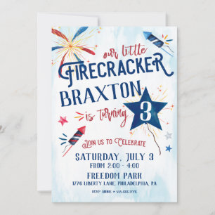 Little Firecracker Birthday Invitation