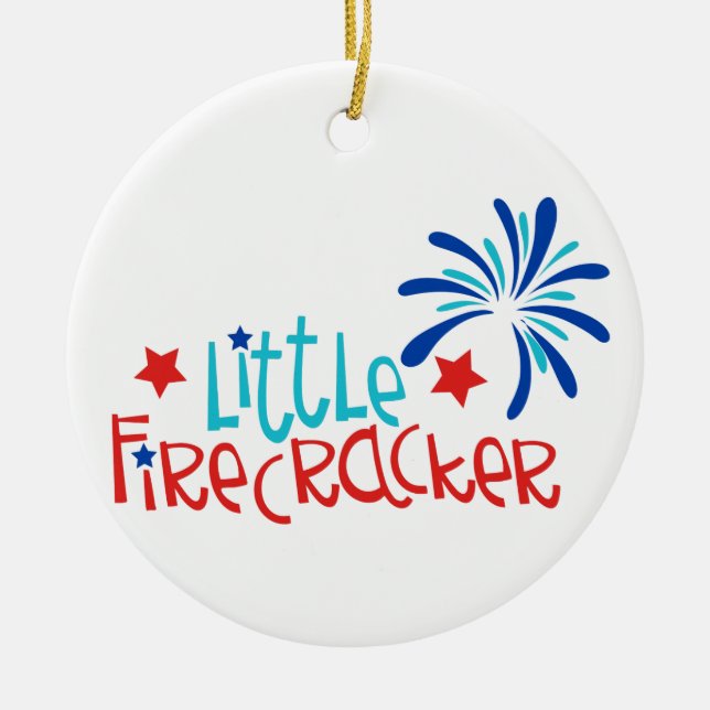 Little Firecracker Ceramic Ornament (Front)
